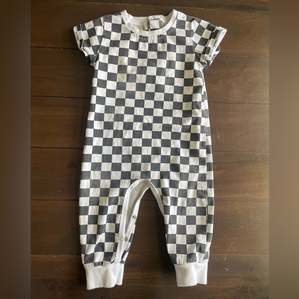 Olive & Scout checkerboard romper